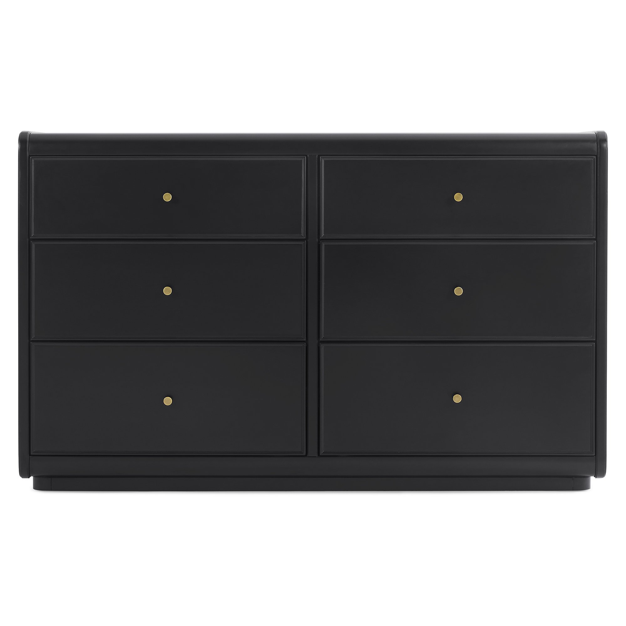Aspen 6 Drawer Dresser, With Textured Oat, Black