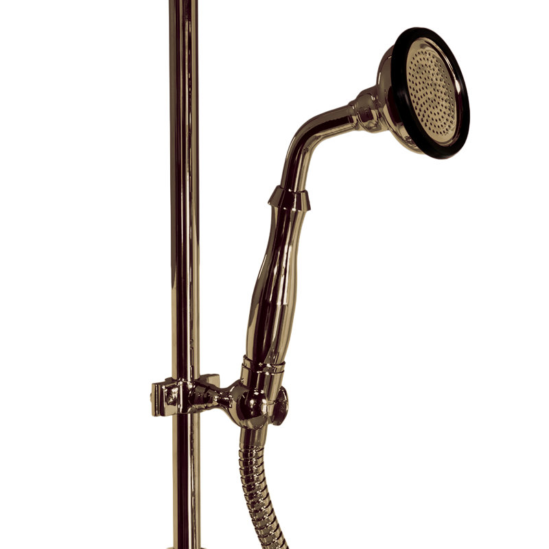 Strom Living Handheld Conversion Kit with Vacuum Breaker, Riser Bracket and Diverter Kit, Unlacquered Raw Brass