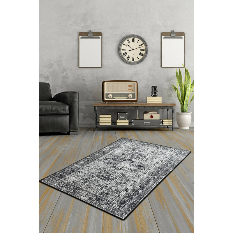 Tapis antibactérien antidérapant 100% polyester, 47,2 po x 70,9 po | Poils de 0,16 po de hauteur, lavable à la machine, base en feutre durable | Parfait pour le salon, la chambre à coucher et la salle à manger | Doux, élégant et facile à entretenir