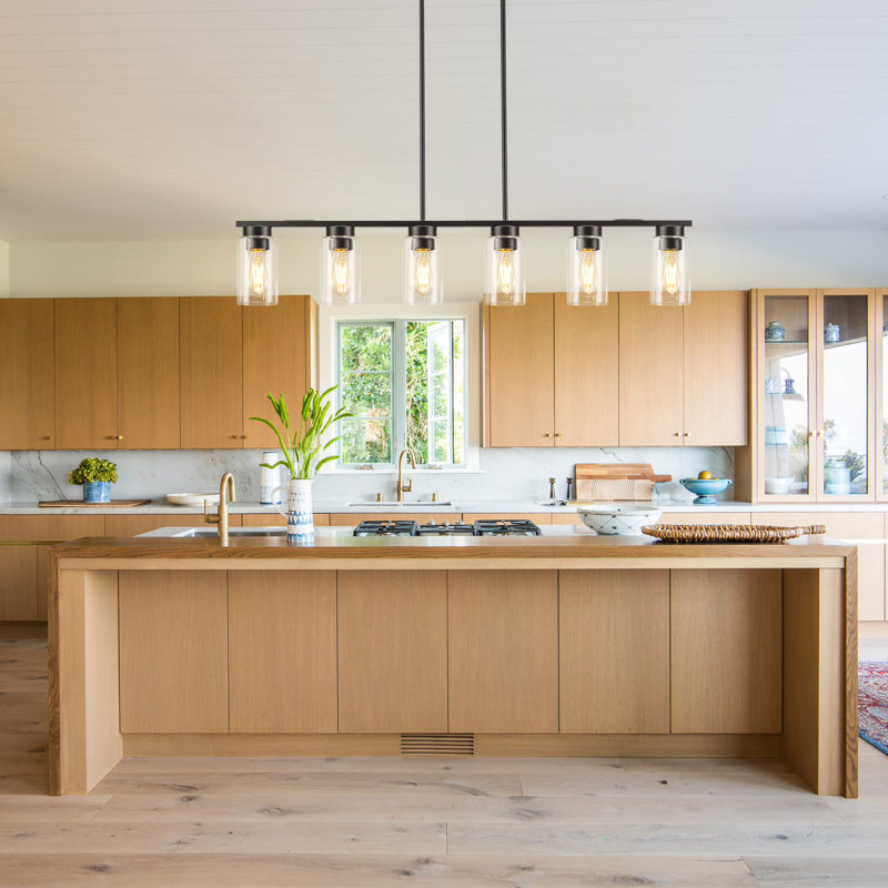 Luminaire linéaire pour îlot de cuisine 6 lumières Barrile