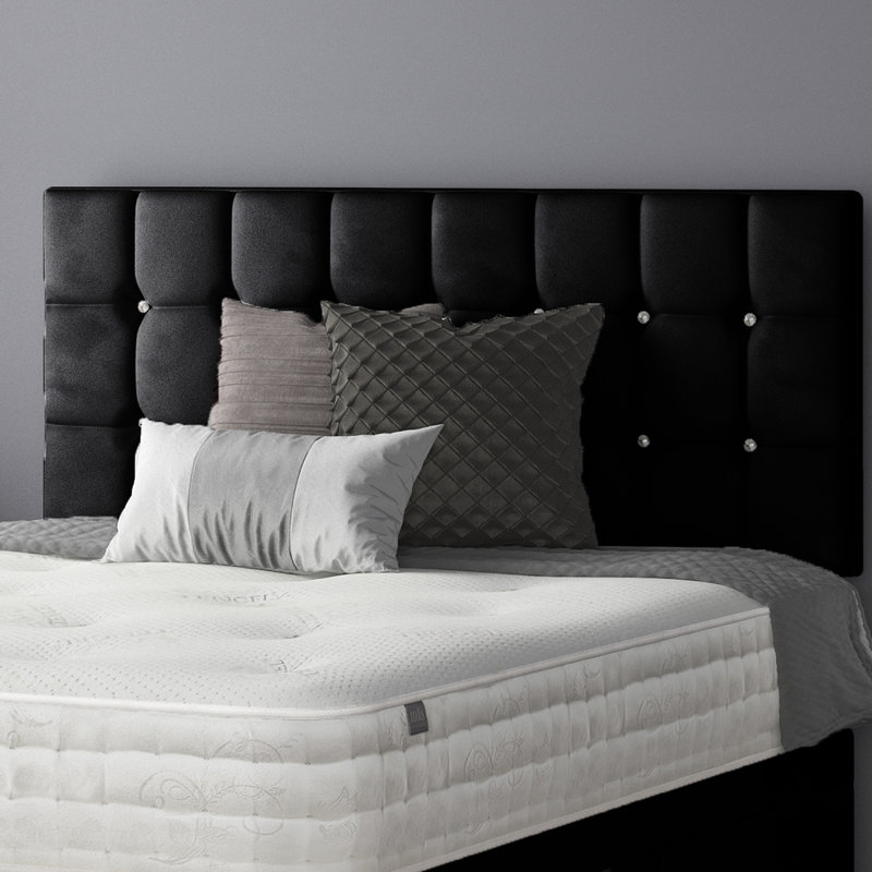 Rochester Upholstered Headboard, Double (4'6), Black