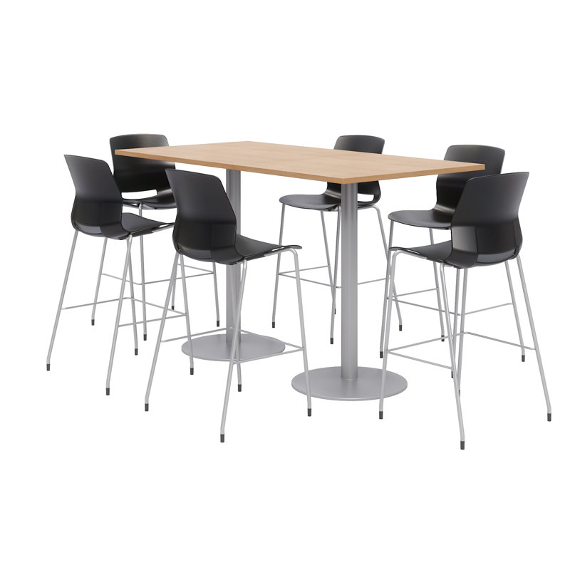 Ensemble de table de salle à manger rectangulaire 72 "et chaise, Érable, Noir, noir, noir, noir