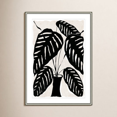 Black And White Potted Plant I by Daniela Santiago
