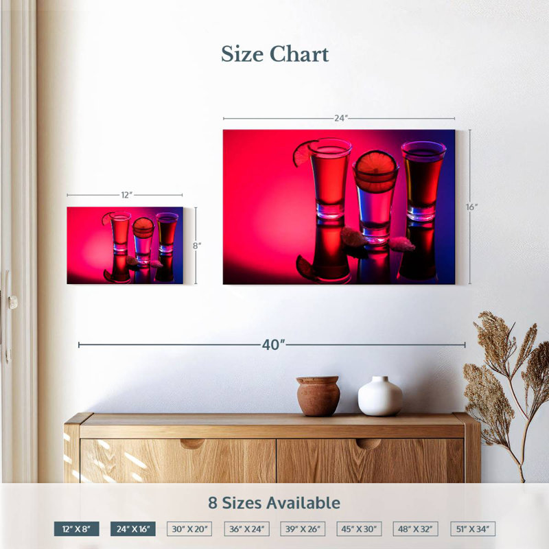 Yarlin Tequila Shots Reflection, 16" H x 24" W