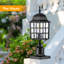Lampadaire moderne noir avec base de montage, lampadaire extérieur imperméable avec verre trempé