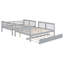 Lit superposé double en bois avec lit gigogne simple, se divise en deux lits plateforme-1063347438