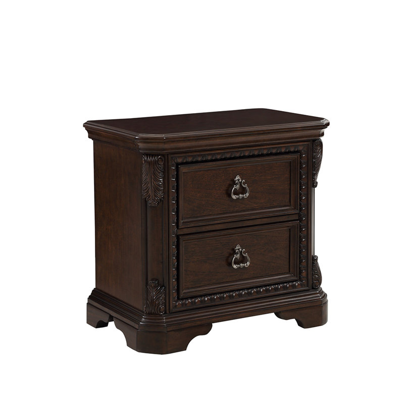 Table de chevet 2 tiroirs - Bois massif et placages de frêne, quincaillerie sur mesure, 18 po de profondeur x 30 po de largeur, 28,5 po de hauteur, 68 lb 2 po avec placage + P 18,4 po x l 30,66 po H 27,81 po