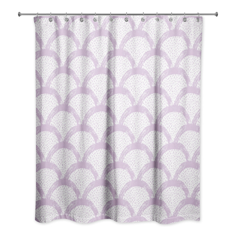Rideau de douche simple géométrique Federick, Mauve