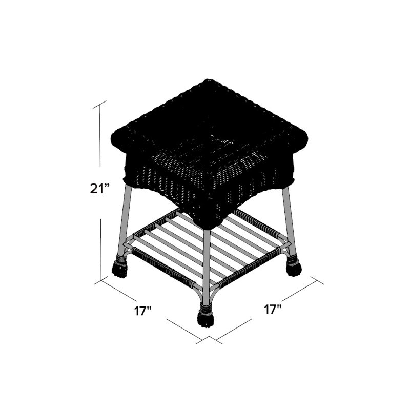 Herscher Square Outdoor Side Table , 17'' in. W 17'' in. D, White