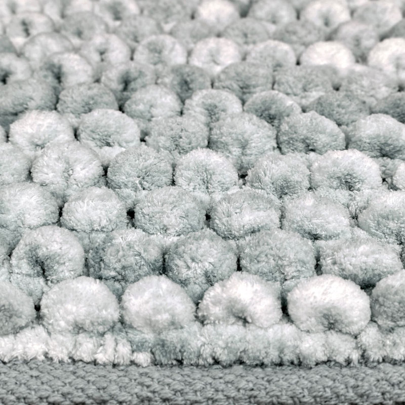 Rumia Cotton Blend Non-Slip Contour Mat, Grey
