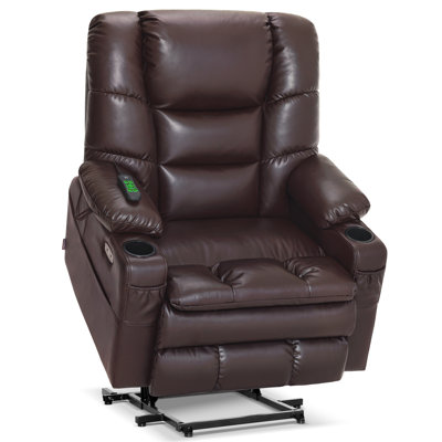 Dual Motor Power Recliner Lift Chair with Adjustable Headrest, Infinite Position, Faux Leather