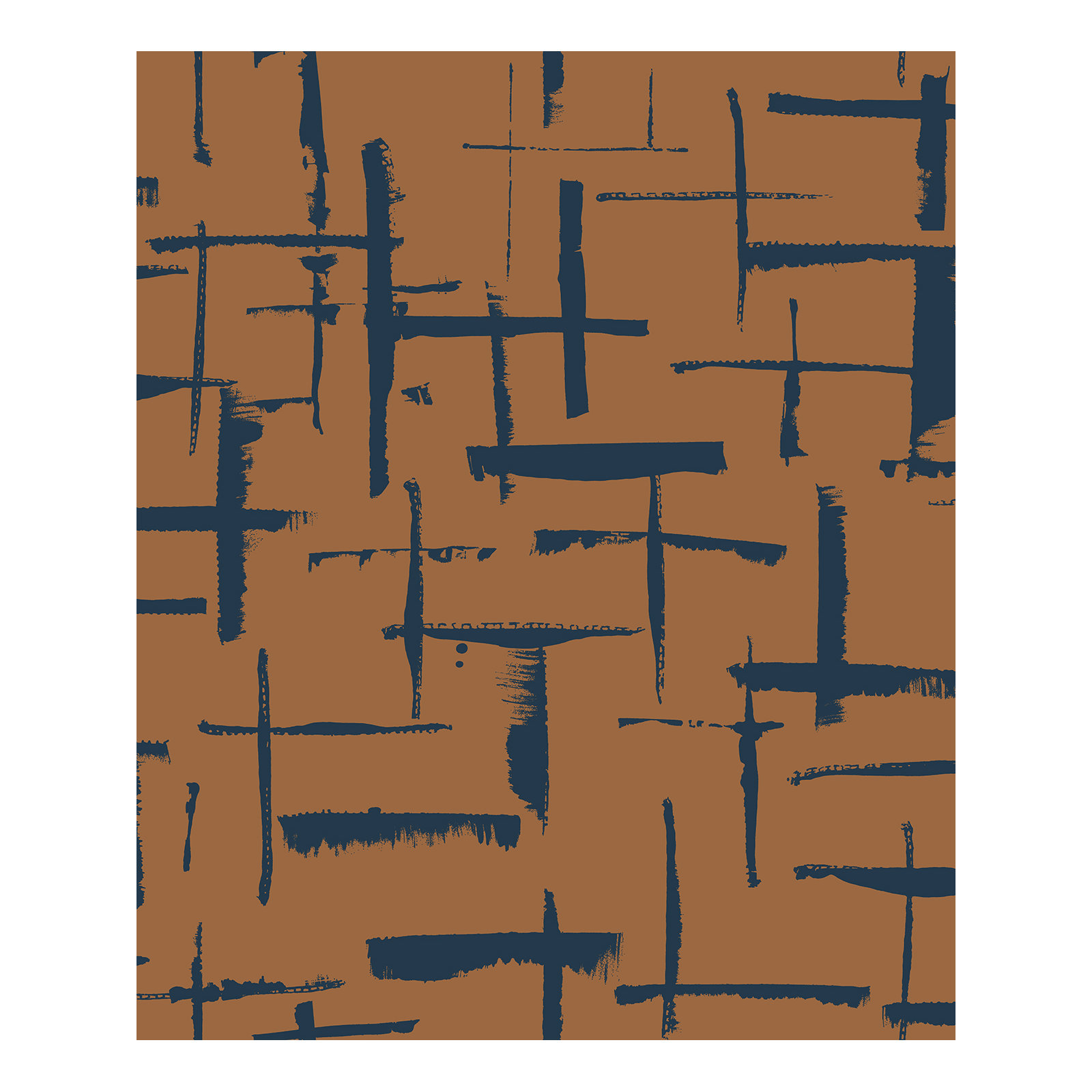 Niseko Modern Abstract Wallpaper, Burnt Orange