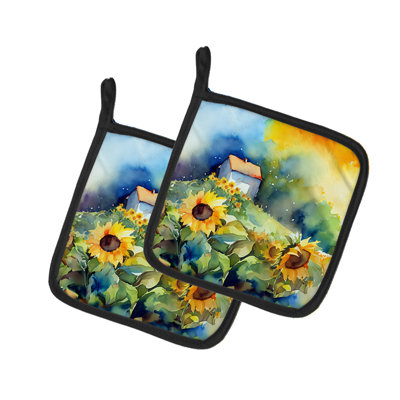 Caroline's Treasures Floral Polyester Potholder Set
