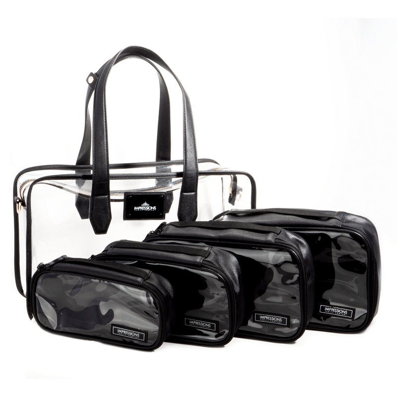 Paris Transparent Makeup Case with Adjustable Shoulder Strap Cosmetic Travel Case 4 Different Size