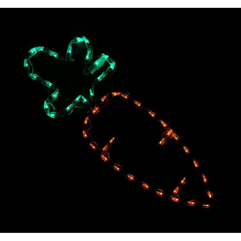 Présentoir lumineux de carotte Pâques
