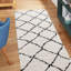 Tapis d'intérieur doux ivoire / noir à motif géométrique Lydon-84910813