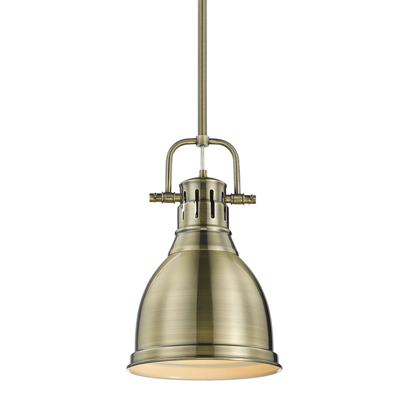 Luminaire suspendu à 1 lumière Ruthie, Laiton vieilli, Laiton vieilli