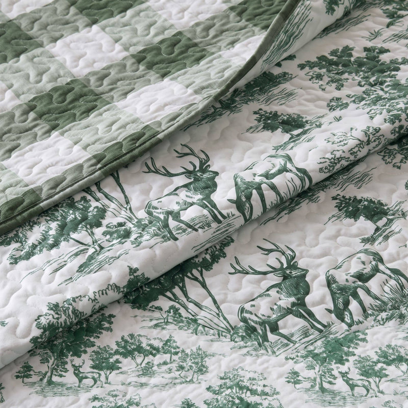 Madison Park Hartwell Green Reversible Coverlet Set, King/Cal King, Green