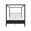 Grand lit plateforme à baldaquin en bois avec tête de lit tapissier, sans sommier, noir (ETA: 6/5)-1311575058-1311575061