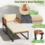 Chaise de patio en bois d'acacia avec coussins et repose-pieds Michaelle