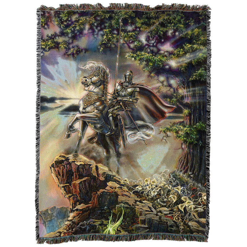 Jeté Pure Country Weavers The Knight par Myles Pinkney - jeté en tapisserie fantaisie tissé à partir de coton - fabriqué aux États-Unis (72 x 54)