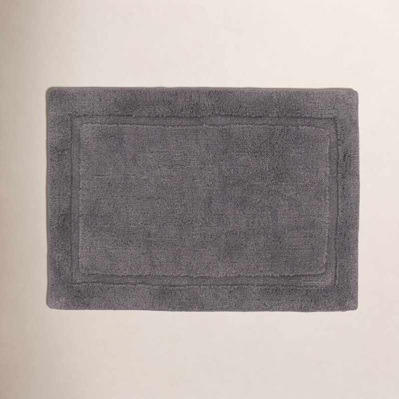 Jean Pierre Lydia Border Rane Plush Bath Rug, 17"W x 24"L, Charcoal