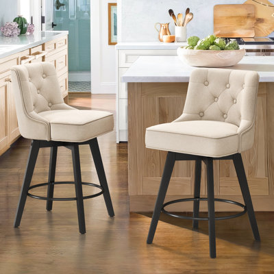 Bianny Swivel Upholstered Counter Stool