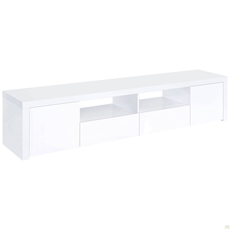 High Gloss 2-Door TV Stand With Drawers