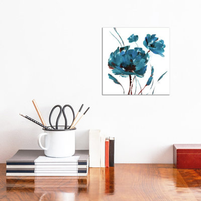 Blue Poppy Splash II by Nan - Wrapped Canvas Gallery-Wrapped Canvas Giclée