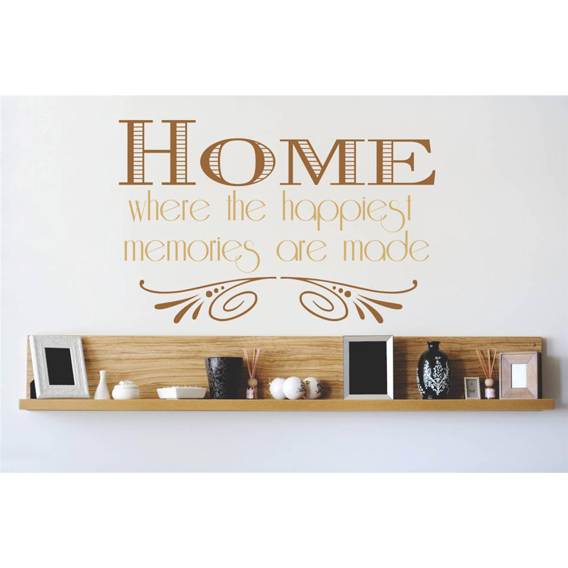 Text & Numbers Wall Decal, Brown, 10" H x 20" W x 0.16" D