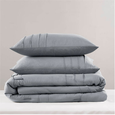 2-Piece Soft Washed Pleated Comforter Set
