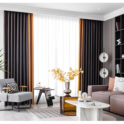 Marsicano Cotton Blend Room Darkening Curtain Single Panel