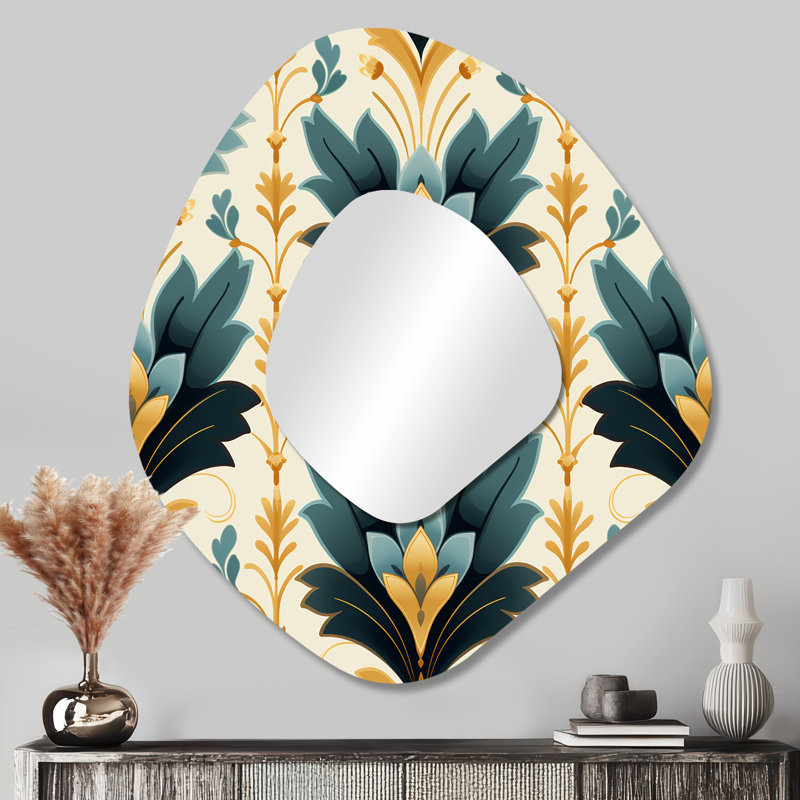 Victorian Elegance Emerald Chevron, 35 po x 31 po