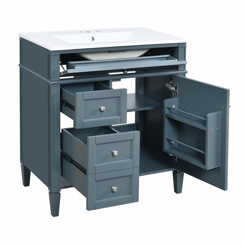 Meuble-lavabo de 30 po avec lavabo supérieur, Indigo Blue
