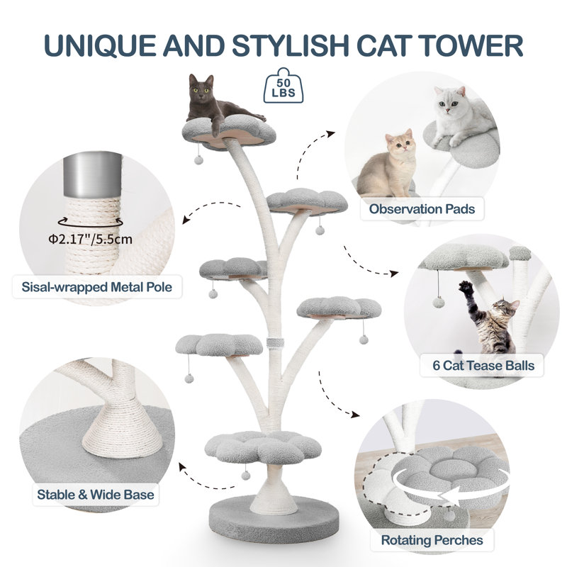 5'11" Cat Tower, Gris
