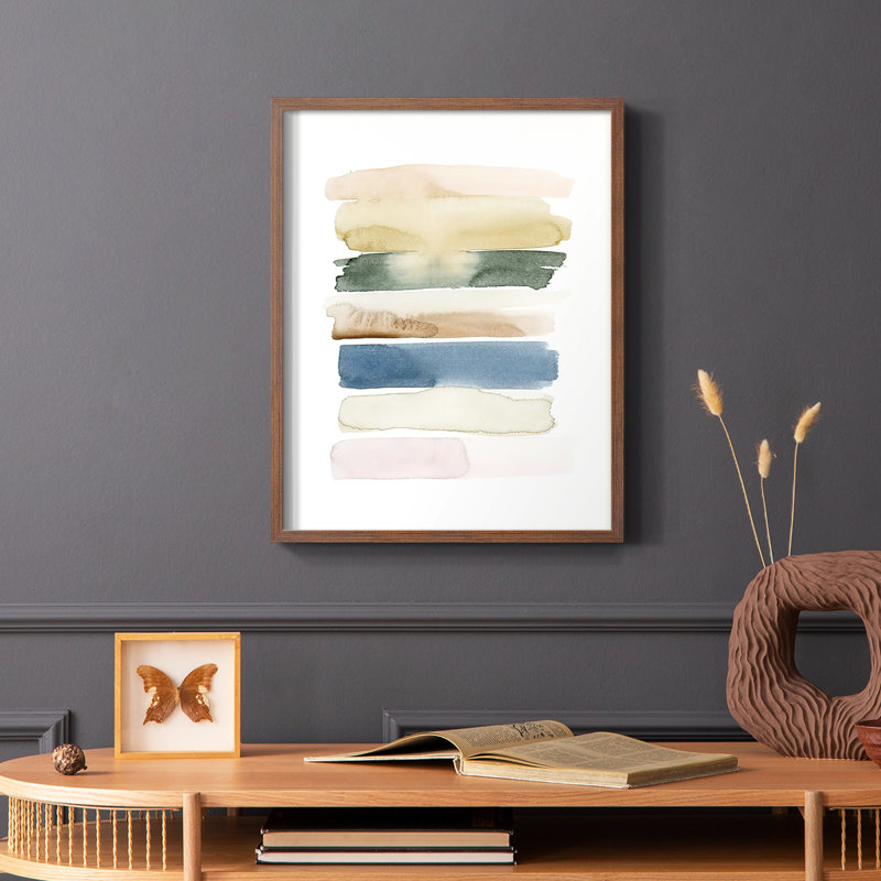 Impression encadrée «Faint Swatches II» - bois massif, Brun, H 28 po x l 22 po