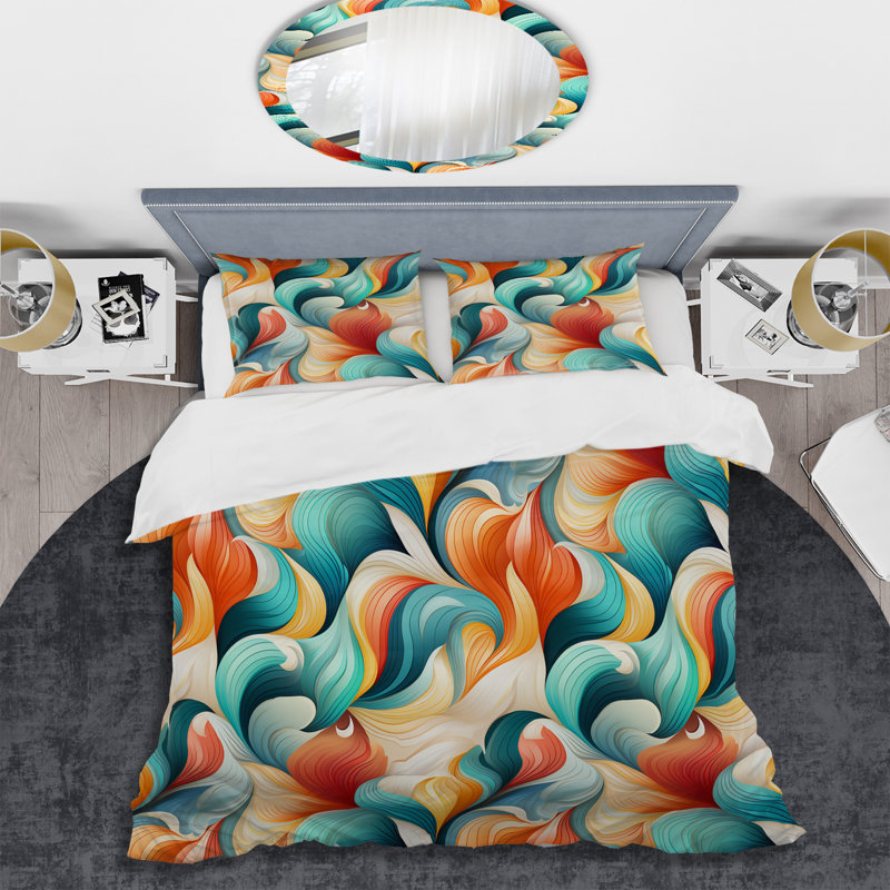 Renewed Energy Mediation II Box Stitch Abstract Duvet Cover, Twin Duvet Cover + 1 Standard Sham