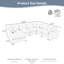 Canapé modulaire en forme de L de 124,8 po à 7 places avec repose-pieds - canapé modulaire en chenille, structure en bois de pin massif et sièges profonds pour les grands salons, les bureaux et les espaces spacieux-1853958416