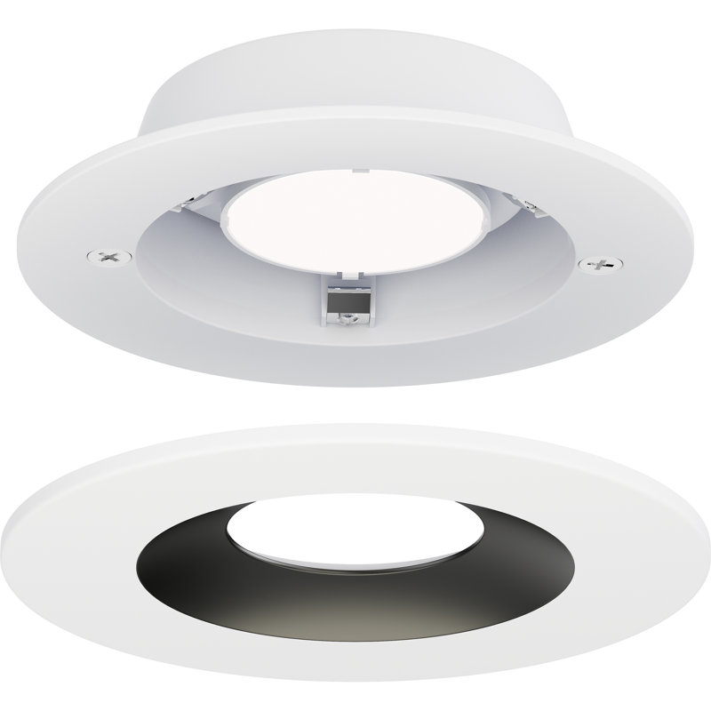 Kazushi Acrylic LED Flush Mount, White/Black
