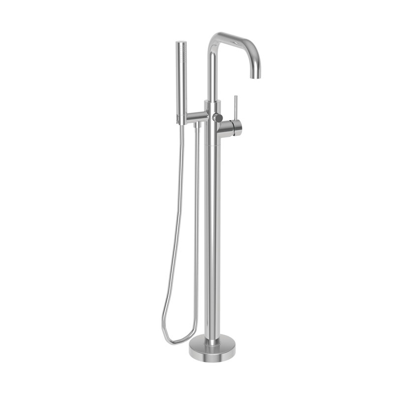 East Square Free Standing Exposed Tub and Hand Shower Set, Satin Nickel (PVD)