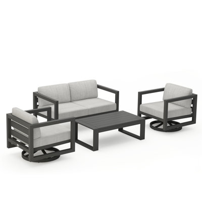 Avion 4 Piece Loveseat Set With Swivel