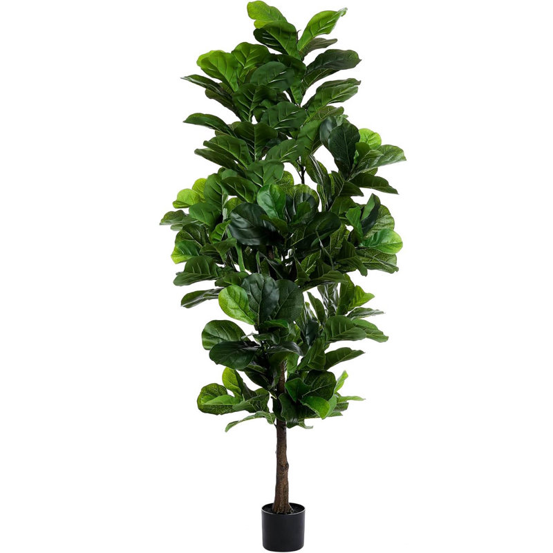 72" Artificial Fiddle Leaf Fig Tree, Set of 1