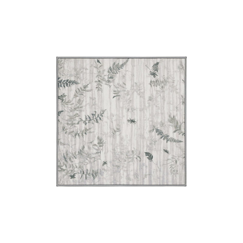 Machine Washable Gray Area Rug, Square 5'