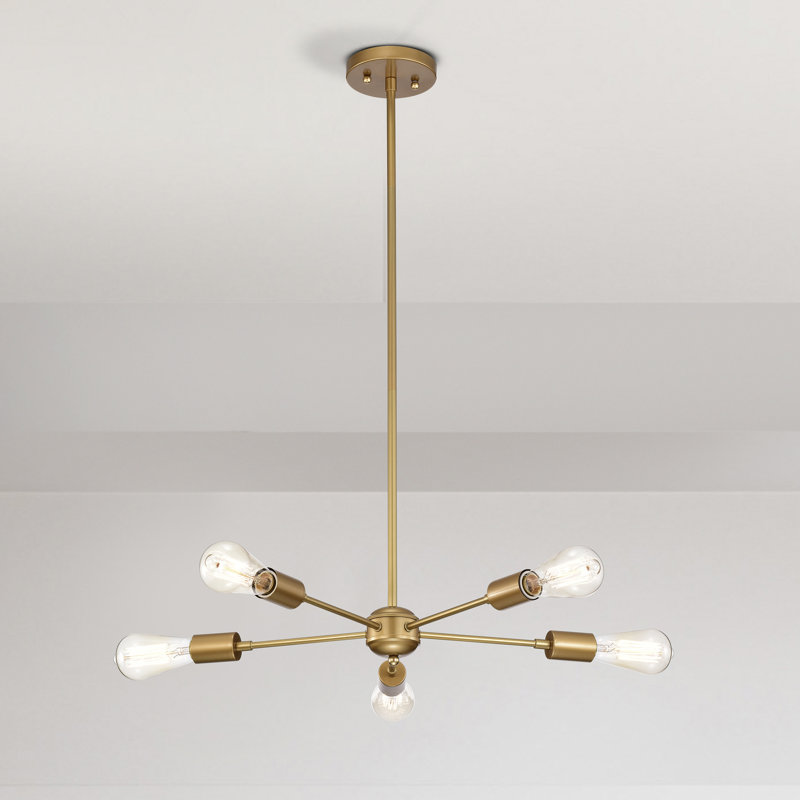 Lustre sphérique Spoutnik à 5 lumières, Or