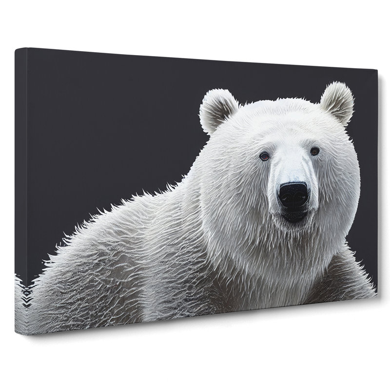 Dynamic Polar Bear - Wrapped Canvas, 40cm H x 60cm W x 3cm D