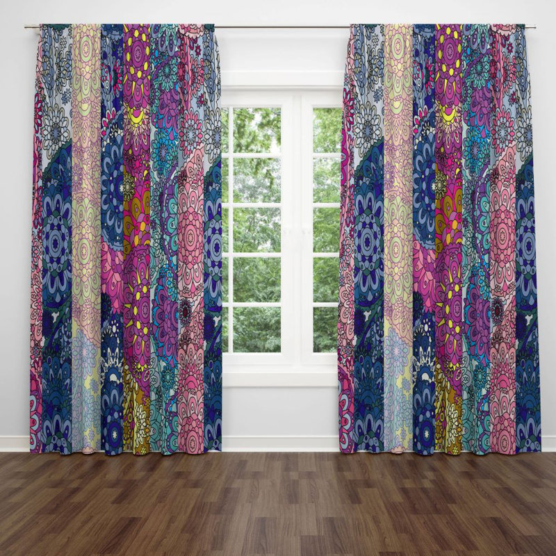 Panneau de rideau simple semi-transparent Boho, L 20 po x L 82 po
