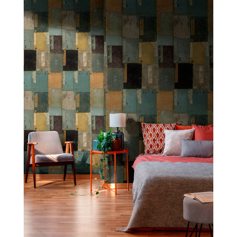 Impermanence Stone Wallpaper Roll, Blue/Brown/Green