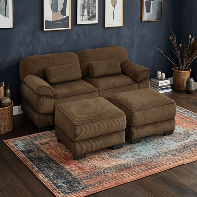 Modular Sectional Sofa with 2 Ottomans, Deep Memory Foam Cushions and Breathable Upholstery