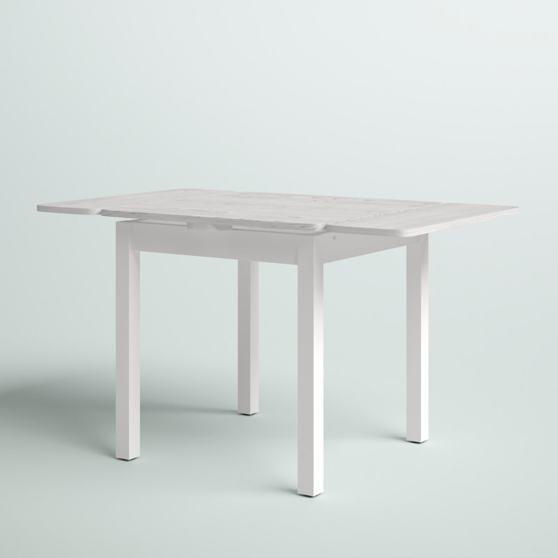 Southsea 77 cm Extendable Pine Square Wood Top Dining Table with Wood Base, H74 x L77 x W77cm, White