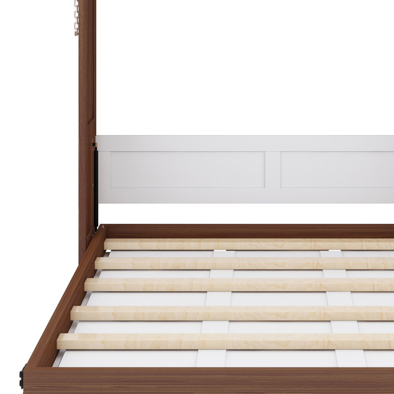 Lit escamotable avec bureau escamotable Murphy, Blanc